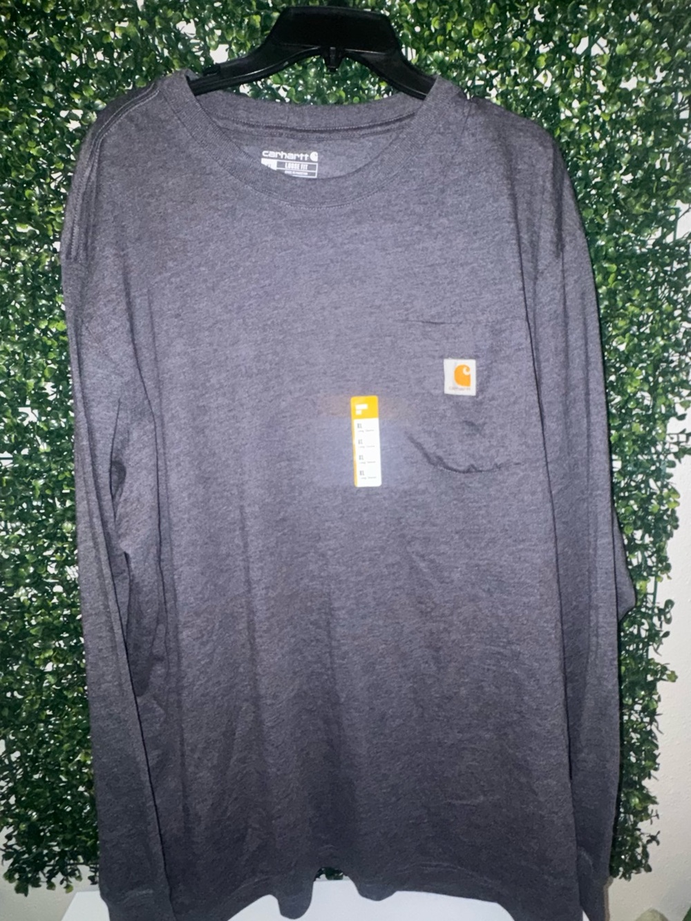 Carhartt Men’s Long Sleeve Pocket Tee — Charcoal Gray